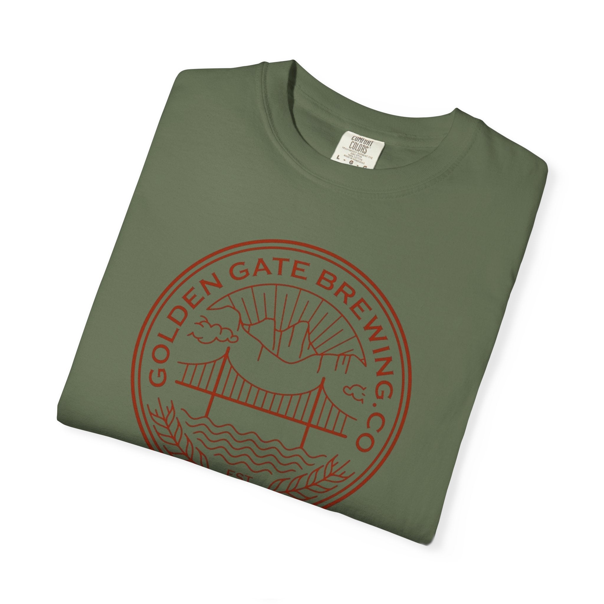 Golden Gate Brewing Co. Unisex Garment-Dyed T-Shirt | Casual Wear, Gift for Beer Lovers, Summer Outing, Nature Lover Tee, Unique Graphic Tee