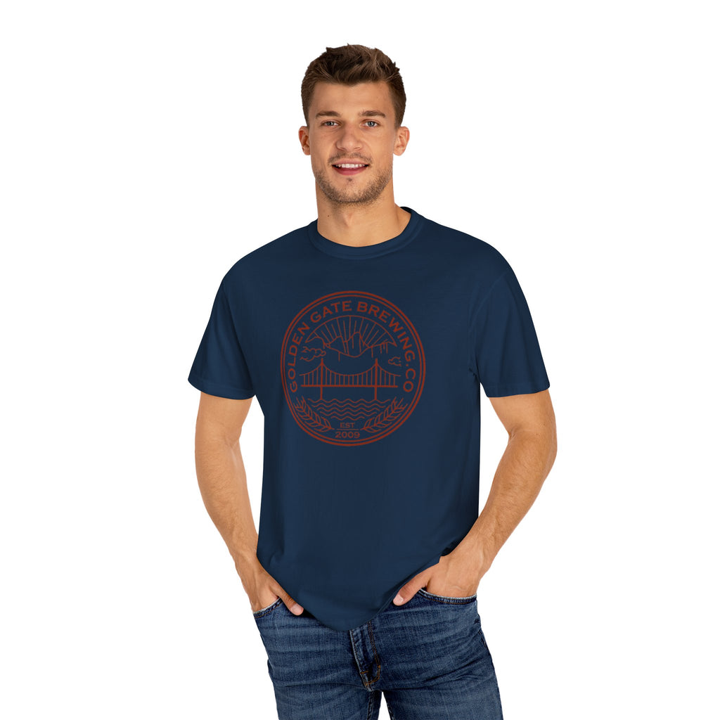 Golden Gate Brewing Co. Unisex Garment-Dyed T-Shirt | Casual Wear, Gift for Beer Lovers, Summer Outing, Nature Lover Tee, Unique Graphic Tee