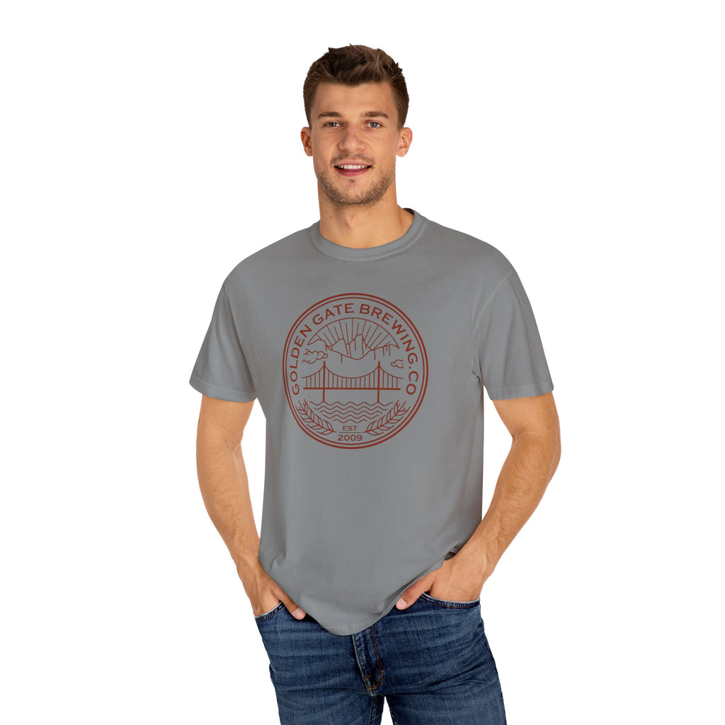 Golden Gate Brewing Co. Unisex Garment-Dyed T-Shirt | Casual Wear, Gift for Beer Lovers, Summer Outing, Nature Lover Tee, Unique Graphic Tee