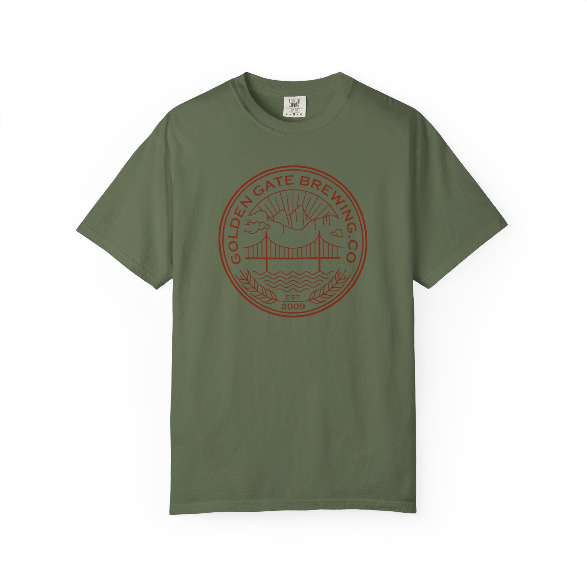 Golden Gate Brewing Co. Unisex Garment-Dyed T-Shirt | Casual Wear, Gift for Beer Lovers, Summer Outing, Nature Lover Tee, Unique Graphic Tee