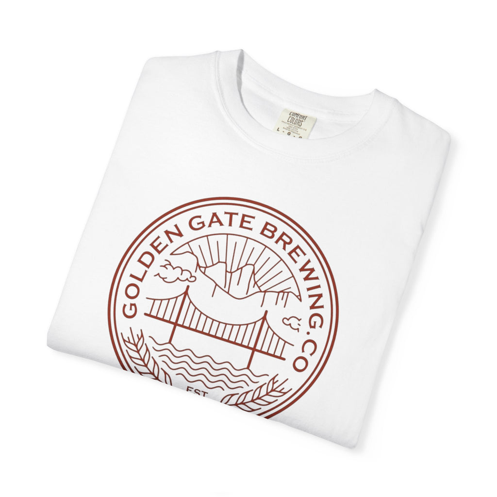 Golden Gate Brewing Co. Unisex Garment-Dyed T-Shirt | Casual Wear, Gift for Beer Lovers, Summer Outing, Nature Lover Tee, Unique Graphic Tee