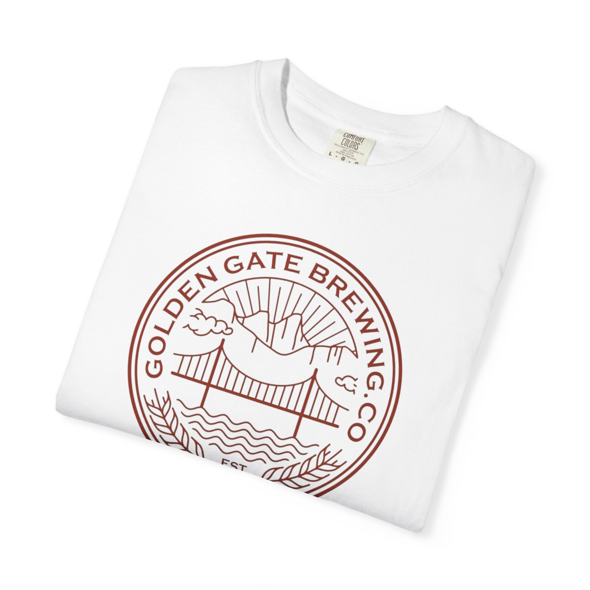 Golden Gate Brewing Co. Unisex Garment-Dyed T-Shirt | Casual Wear, Gift for Beer Lovers, Summer Outing, Nature Lover Tee, Unique Graphic Tee