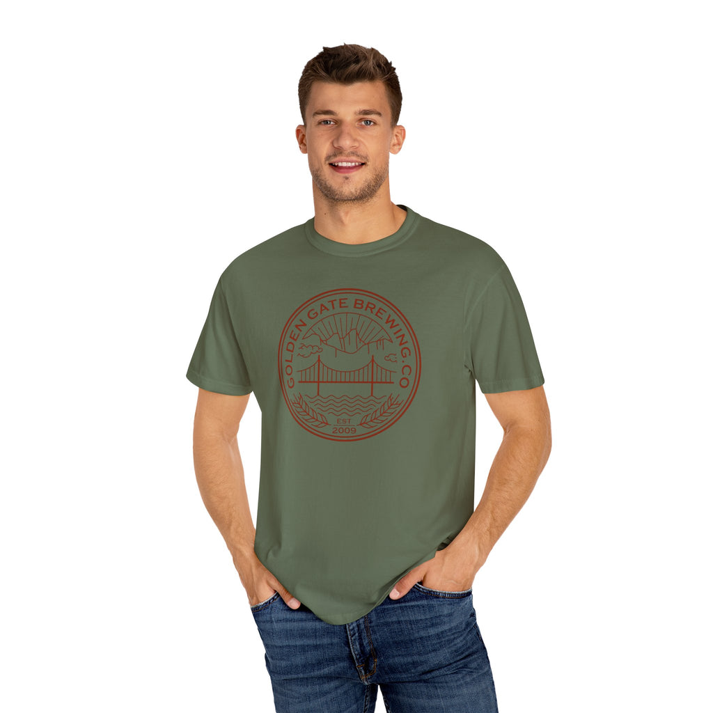 Golden Gate Brewing Co. Unisex Garment-Dyed T-Shirt | Casual Wear, Gift for Beer Lovers, Summer Outing, Nature Lover Tee, Unique Graphic Tee